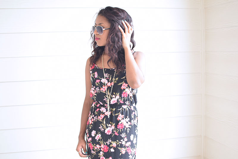 floral-dress-and-messy-waves