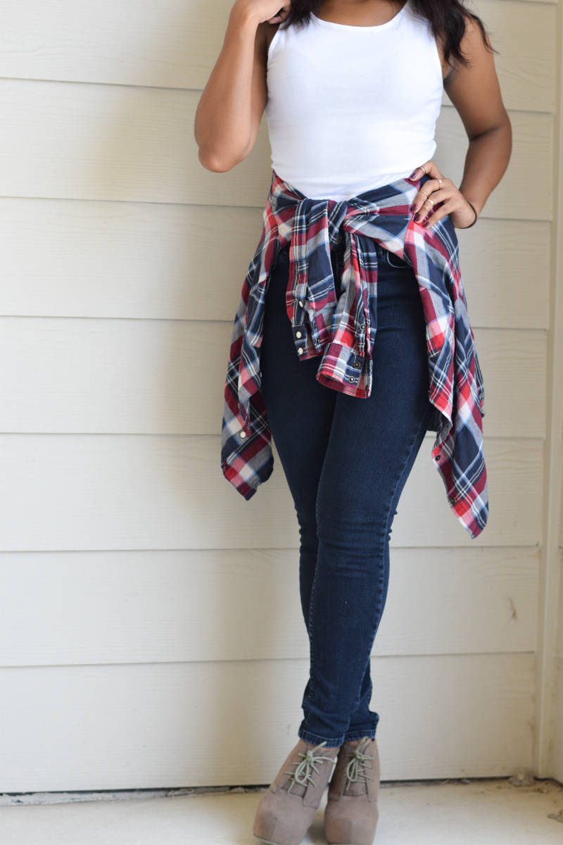 styling crop tops and flannel