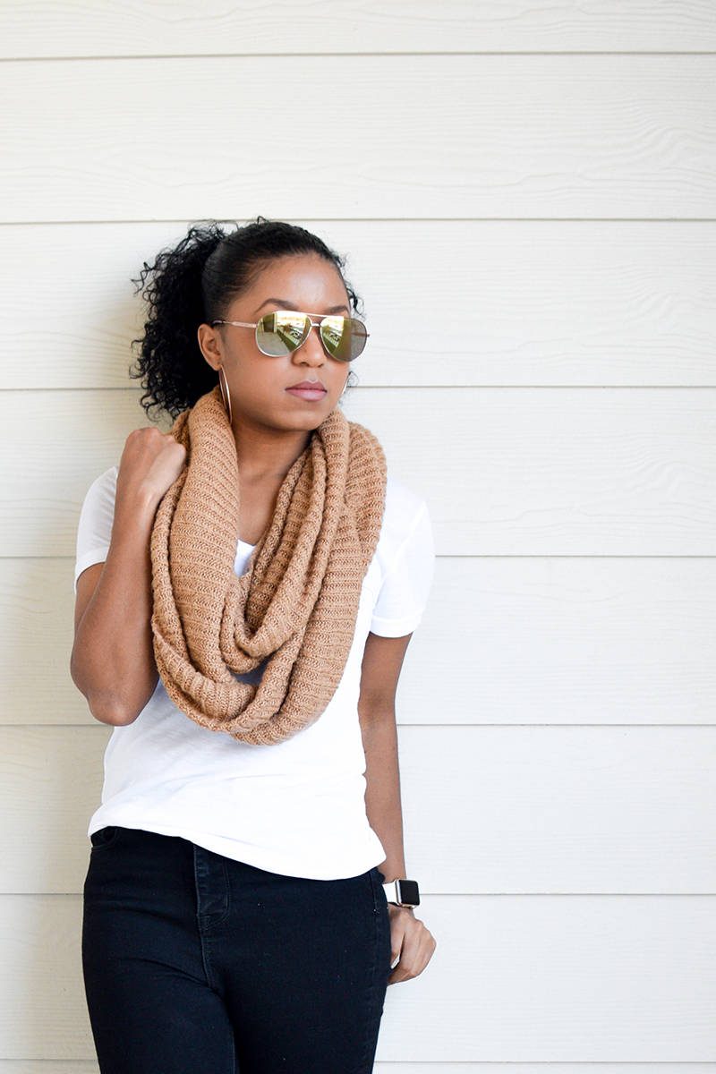Keeping it Casual with Black Jeans and an Infinity Scarf