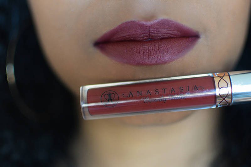 Anastasia Beverly Hills Heathers Liquid Lipstick on Dark Skin WOC