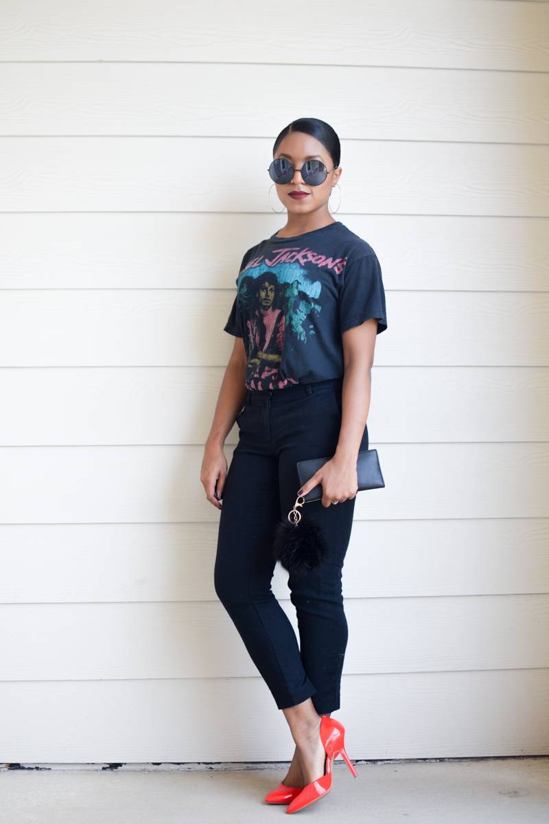 Styling Band Tee with Heels-1-2