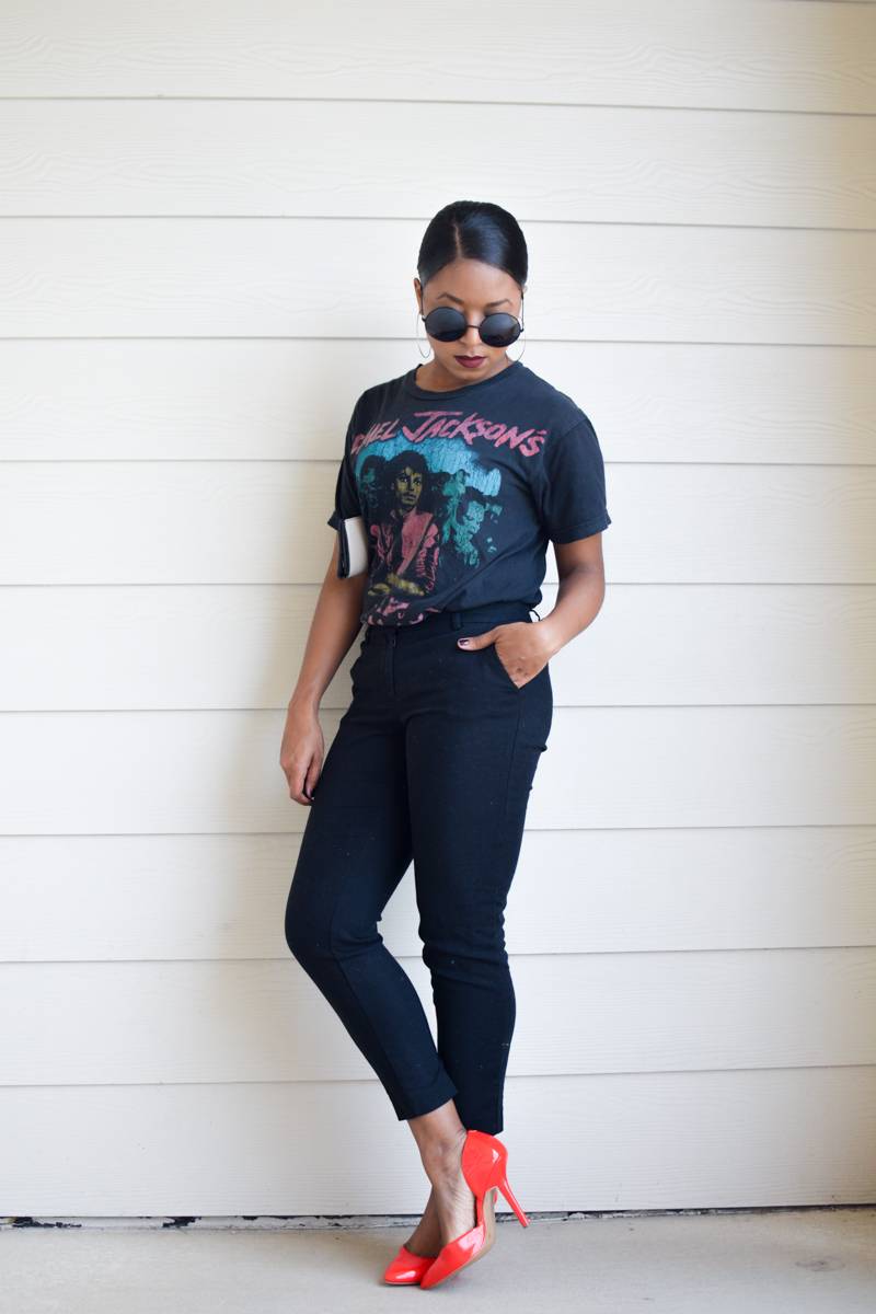 Styling Band Tee with Heels-2-2
