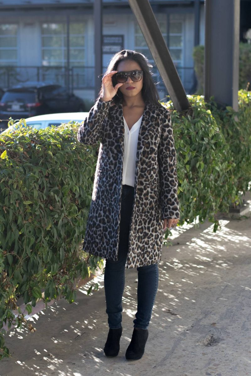 How to Style Leopard Coat feat Topshop Long Coat and Celine Sunglasses-1