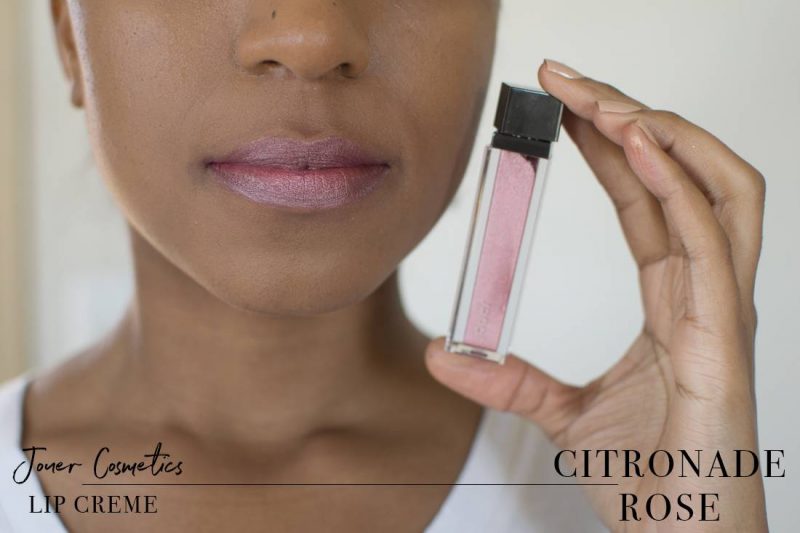 Jouer Metallic Lip Creme Citronade Rose Swatch on Dark Skin