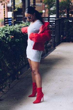 how to style red boots for fall