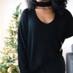 cozy black sweater outfit