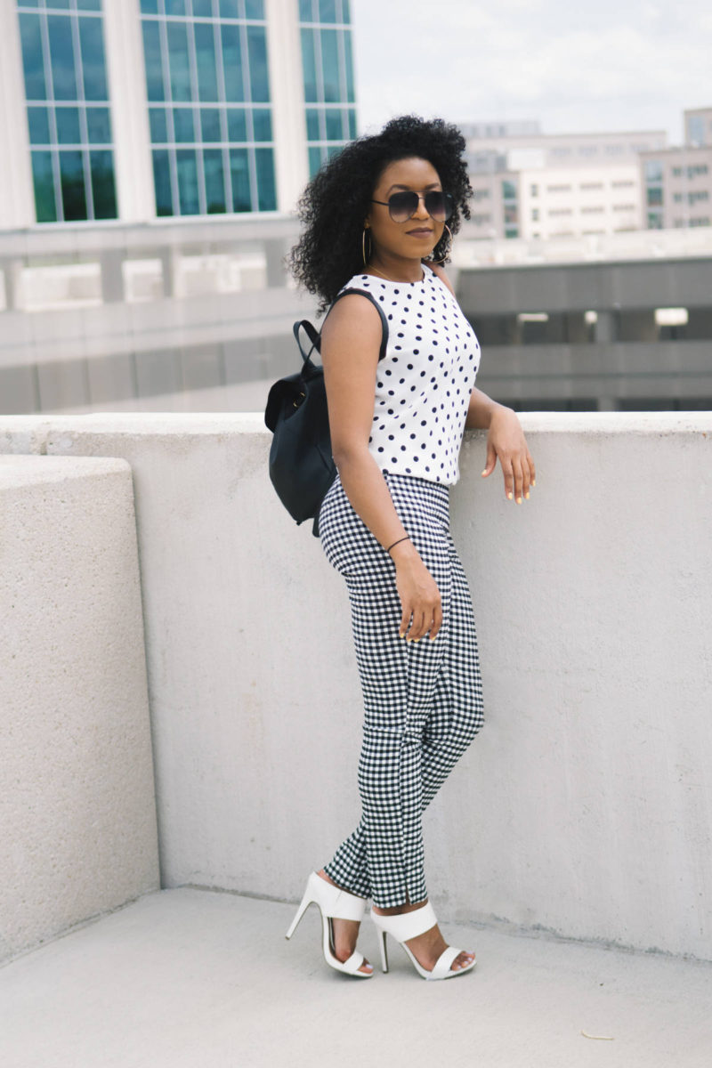 polka dots office workwear outfit