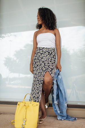 Styling the floral maxi skirt
